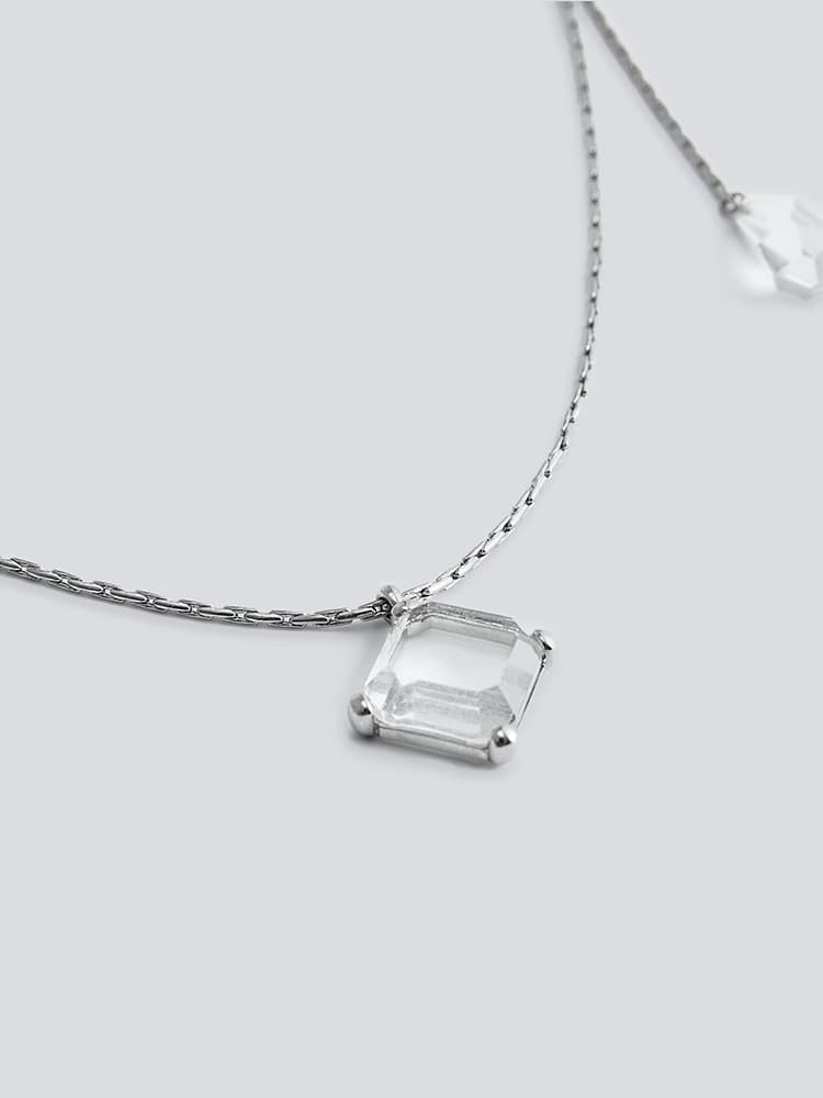 透明結晶のしずく ペンダントネックレス パワーストーン アクセサリー