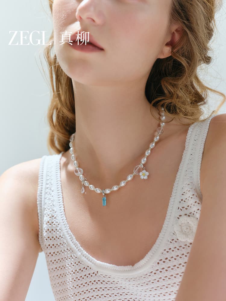天然石と真珠の輝き 春風ネックレス パワーストーン アクセサリー