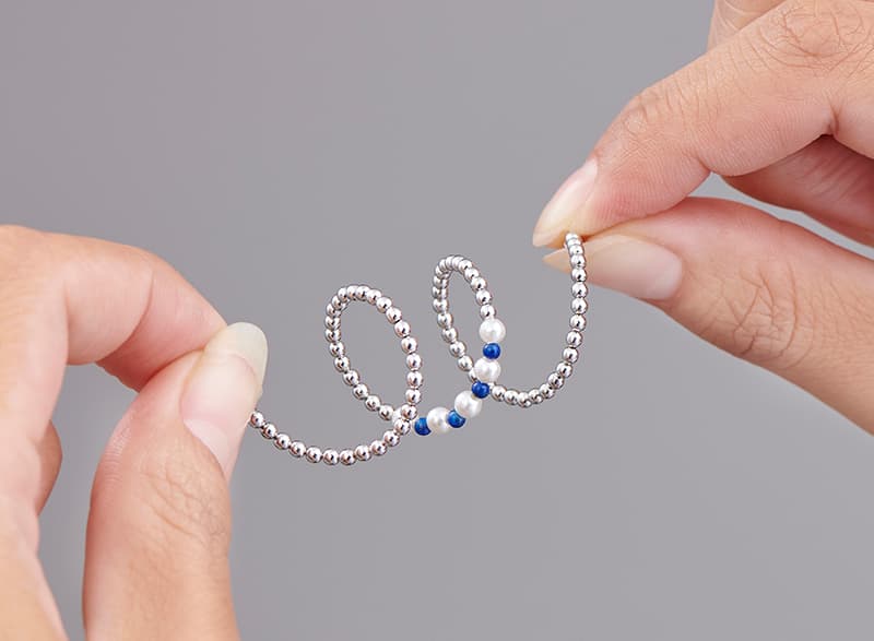 ラピスラズリ貝パール三連ブレスレット パワーストーン アクセサリー