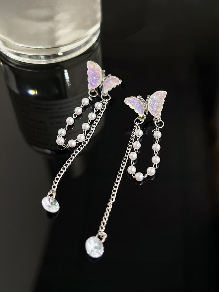 蝶舞姫 揺れるしずく長ピアスパワーストーン アクセサリー