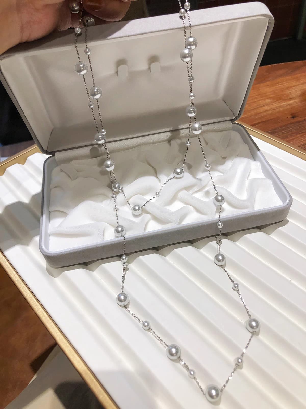天然石の煌めき 月光ロングネックレス パワーストーン アクセサリー